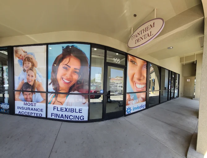 Anthem Dental Menifee office exterior at Menifee Town Center, Suite 105.